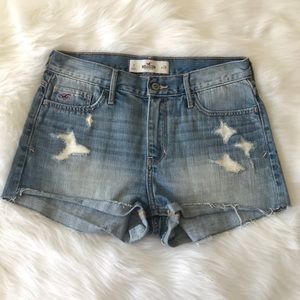 HOLLISTER Distressed High Waisted Jean Shorts